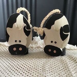 Wooden Rustic Handmade Cows Farmhouse decor Country Folk Art